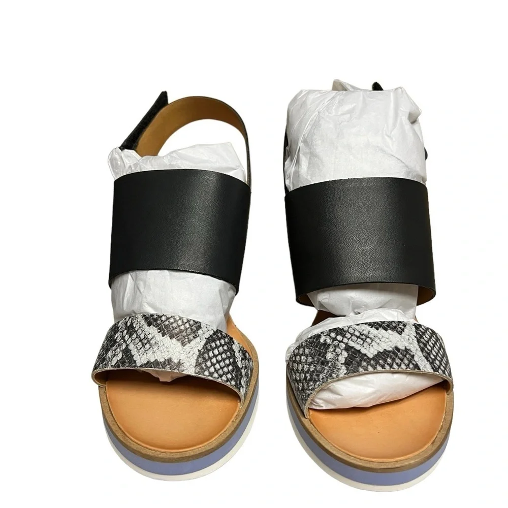 NWT Dolce Vita Lizzie Black Multi Wedge Heels 8